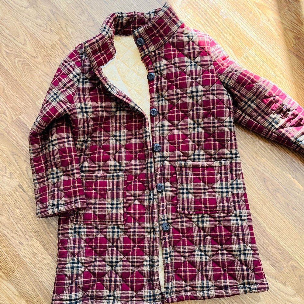 Plaid Quilted Coat